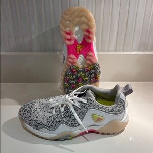 Adidas | codechaos 21 | waterproof | golf shoe | White, Pink, and Gray | 8 1/2